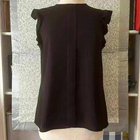 ANNE KLEIN Womens Black Pleated Sleeveless size Medium - Picture 1 of 9